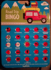 Road Trip Bingo board
